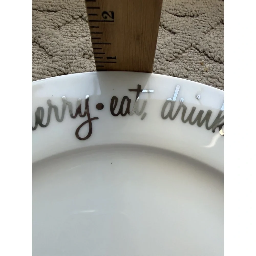 Ciroa BE MERRY (PLATINUM) Salad Plate/Rectangle Serving Plate